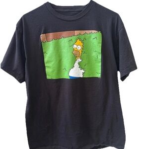 The Simpsons T-shirt Homer Graphic Print Unisex Tee Black Size Large